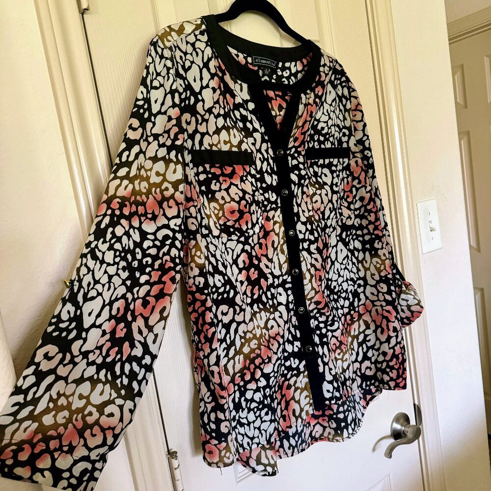 Animal Print Blouse (Size: Large)
